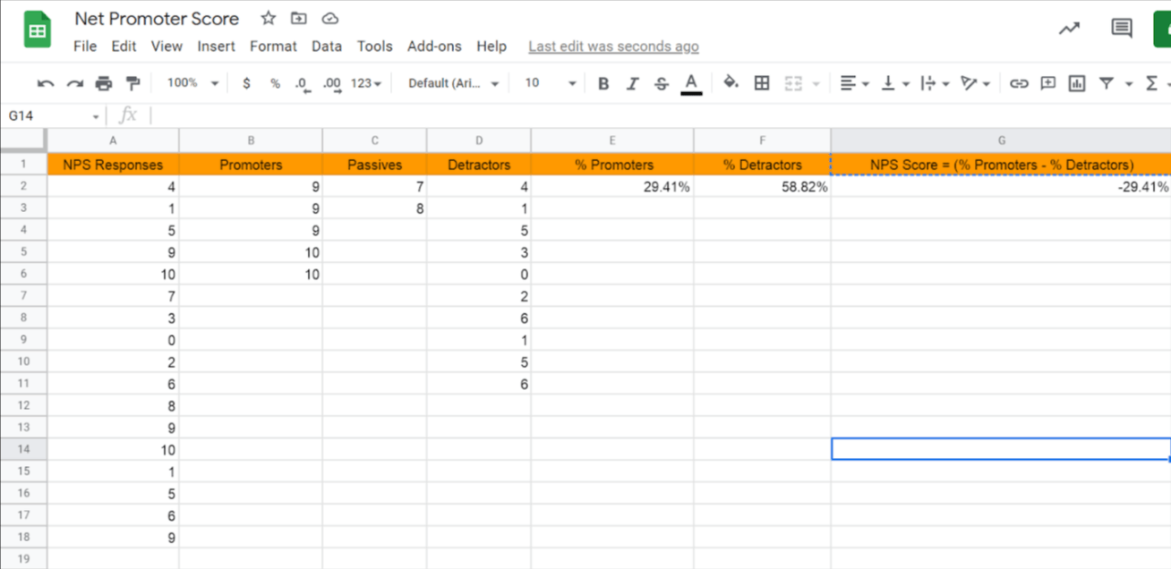 Calculate Net Promoter Score