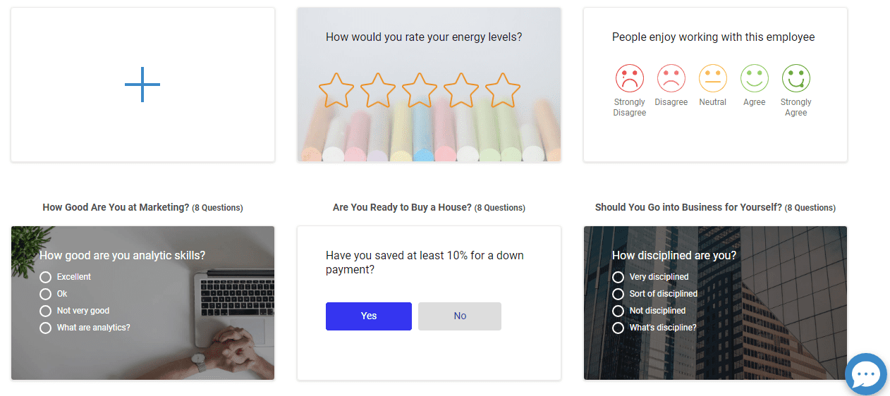 Select a Ready Template - Scored Survey