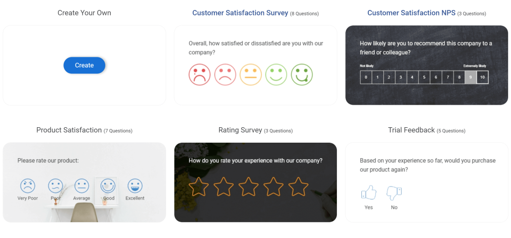 CSAT templates in ProProfs Survey Maker