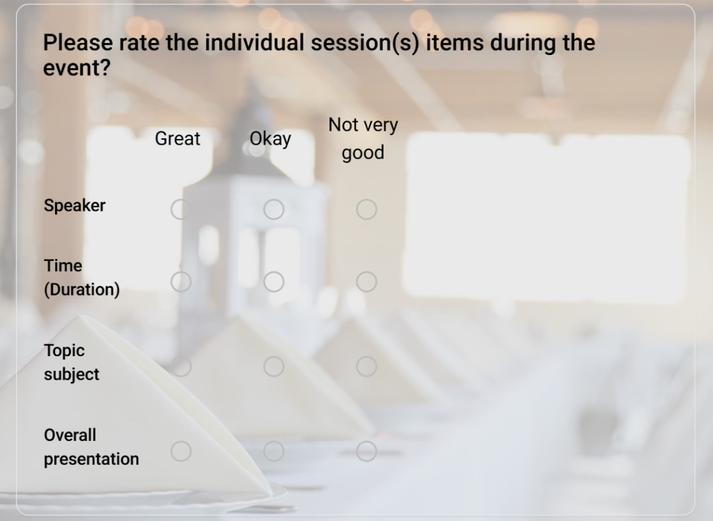 event satisfaction survey template