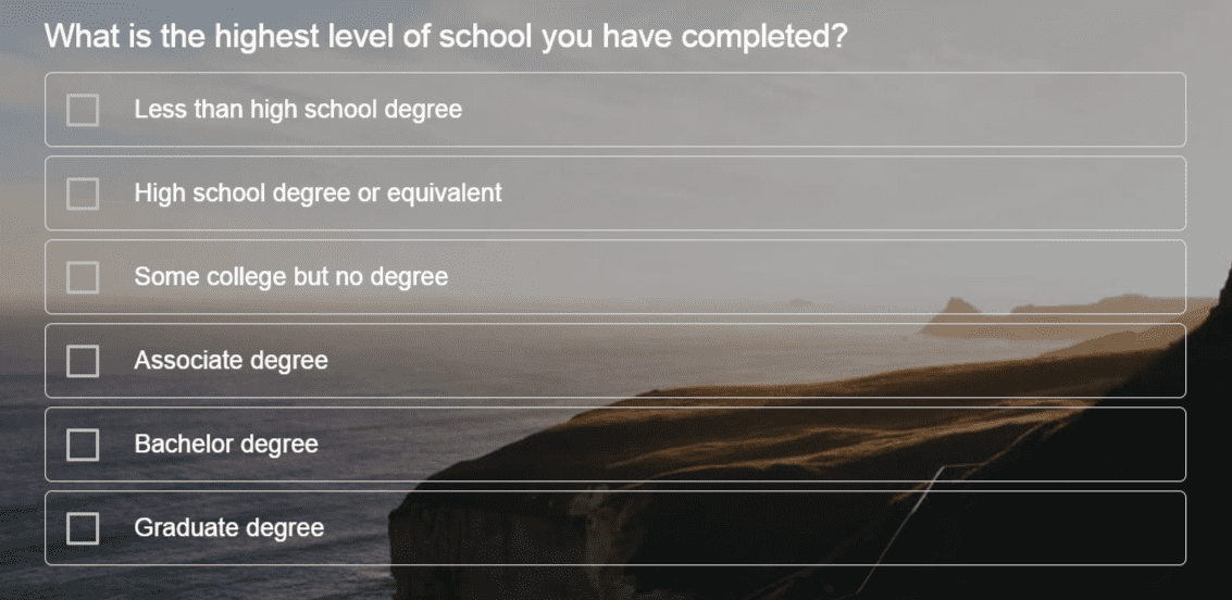Sample Question for Education Survey