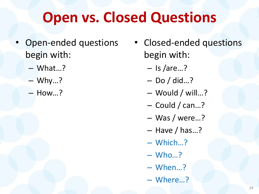 should research questions be open ended