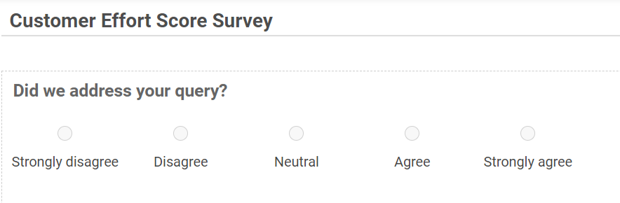 Customer Effort Score Survey