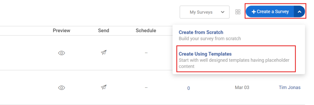 Create a survey with proprofs survey maker