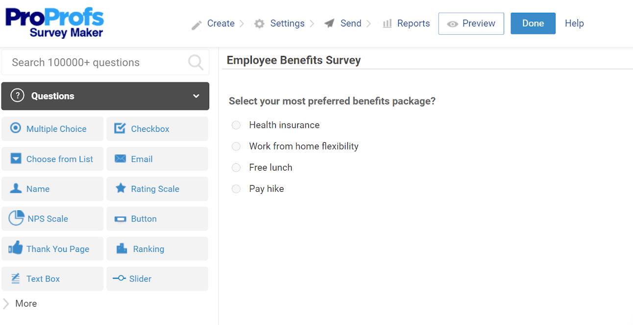 Employee Benefit Surveys ProProfs