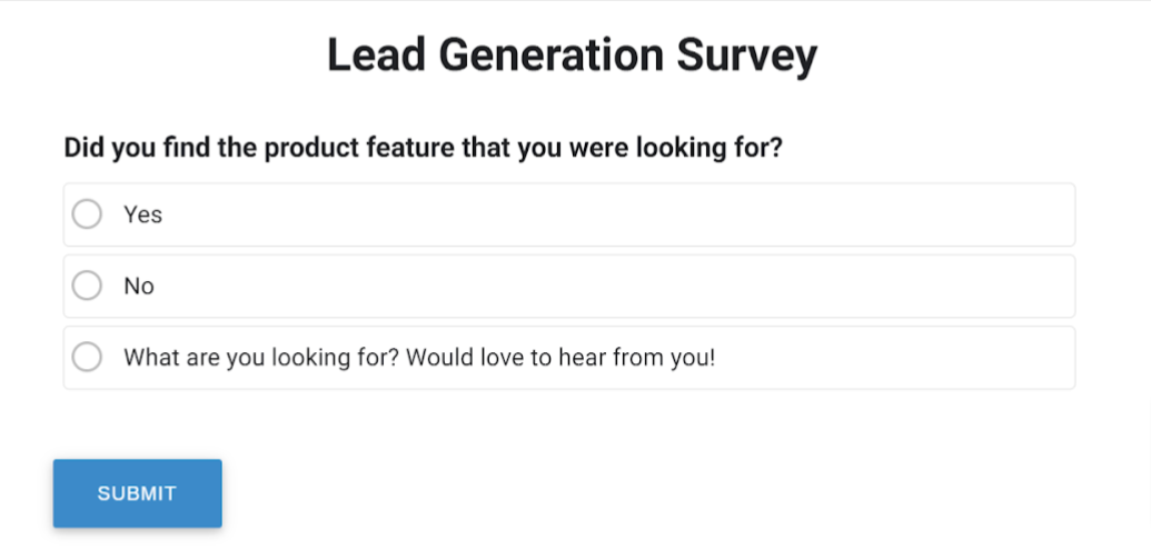 Lead Gen Survey by ProProfs
