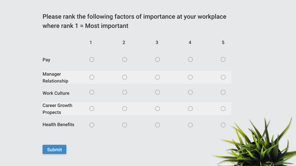 survey questions about assignment