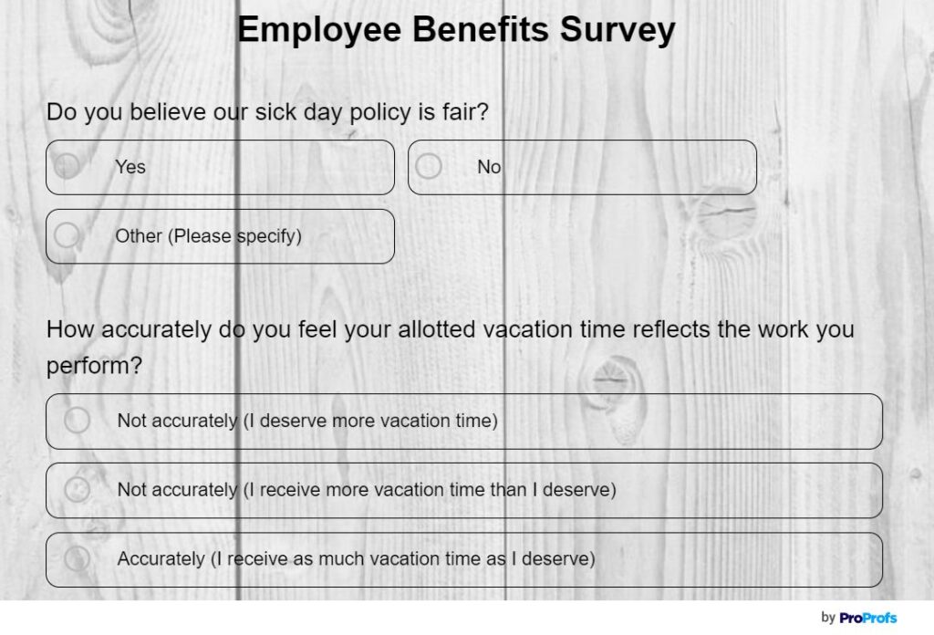 Employee benefits HR survey