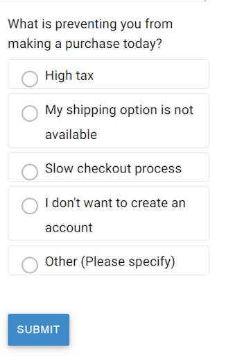 Cart Abandonment Survey