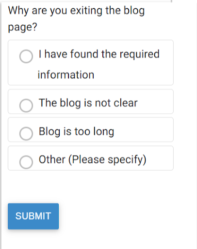 Exit Page Survey