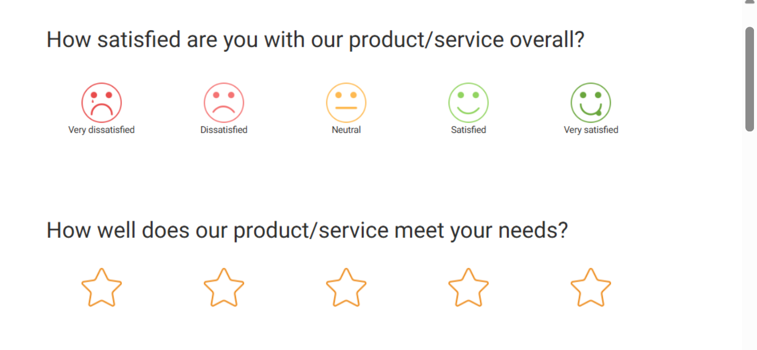 Customer satisfaction questionnaire