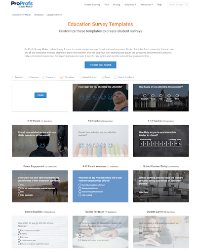 student survey templates
