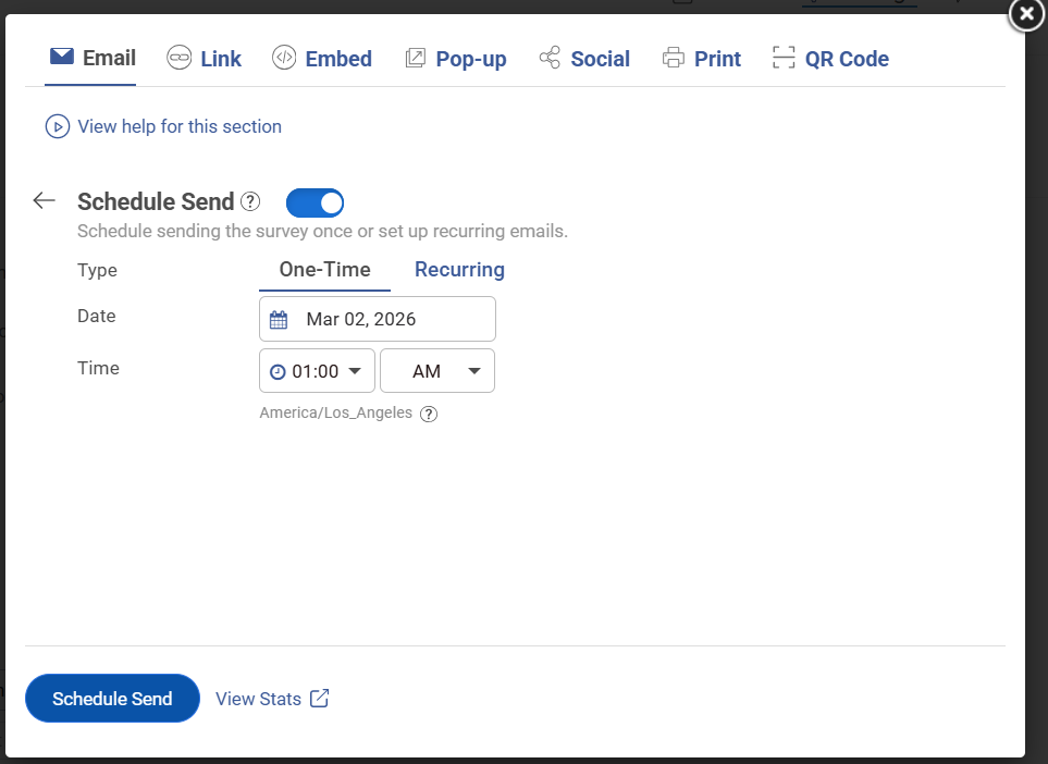 schedule your customer feedback survey timing with ProProfs Survey Maker