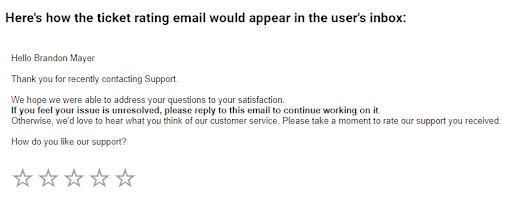 Customer Service Satisfaction example