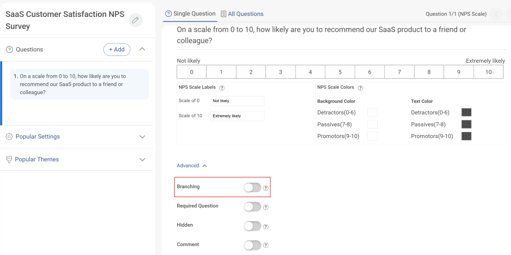 Adjust Skip Logic in proprofs survey maker