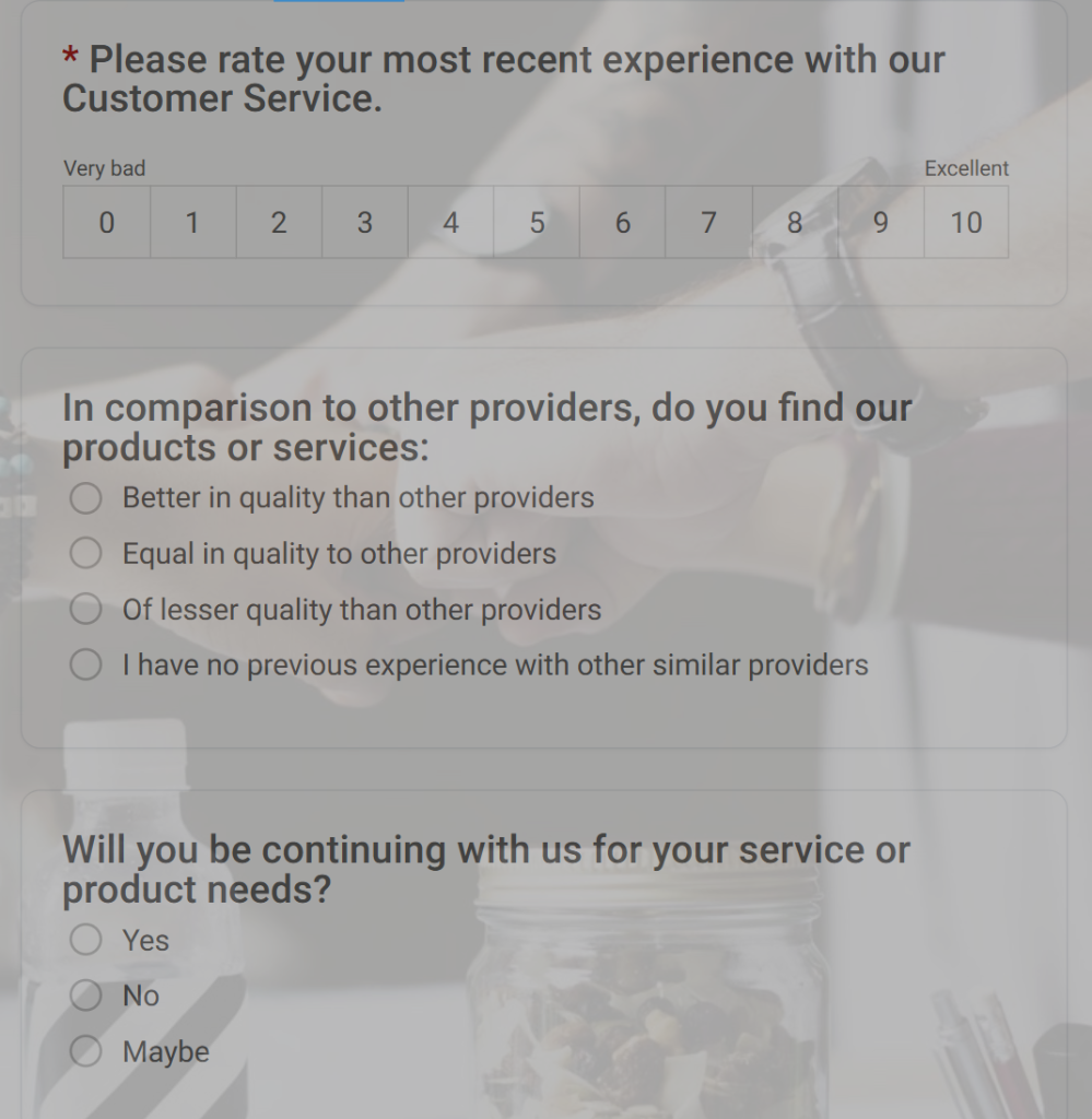 customer service feedback template