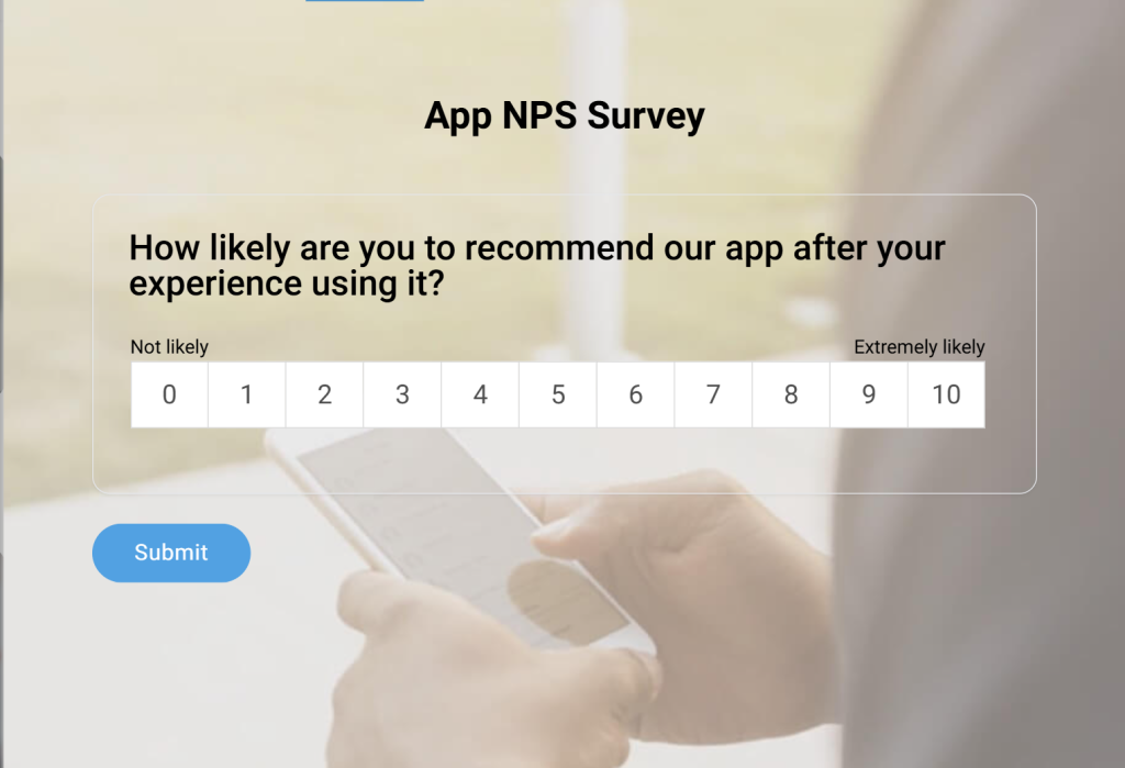 NPS survey template for product and feature feedback