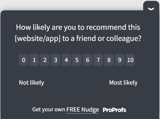 NPS microsurvey template Qualaroo