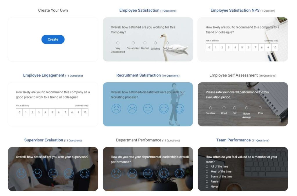 employee survey templates on ProProfs Survey Maker