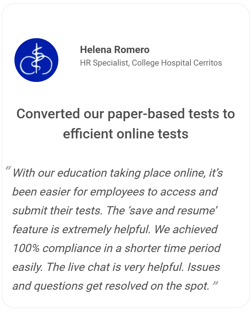 helena romero testimonial ProProfs Survey Maker