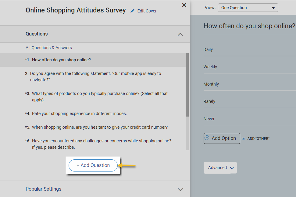 Add Survey Question