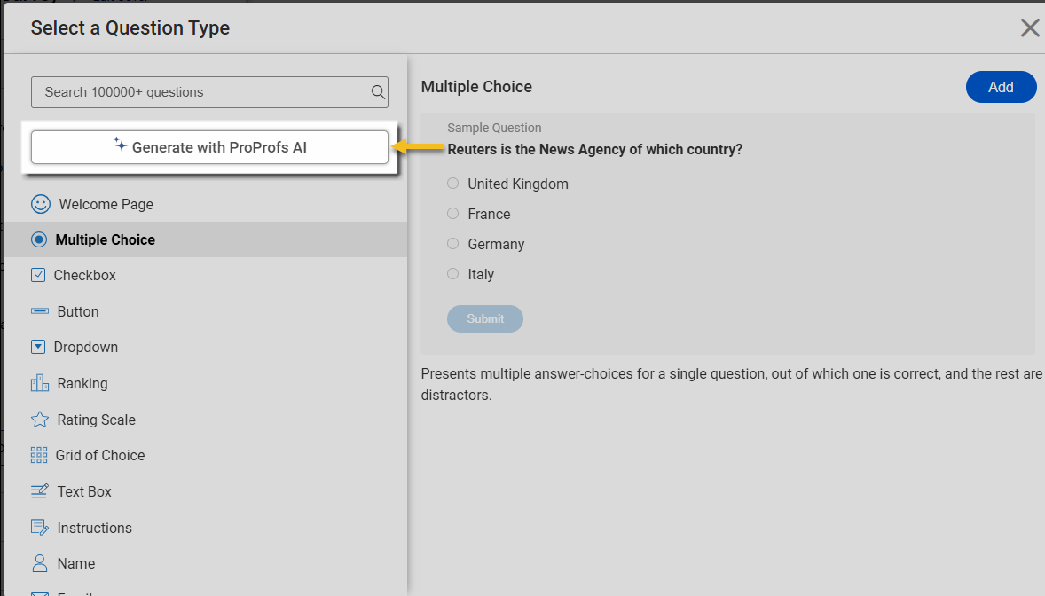 Create Survey with ProProfs AI