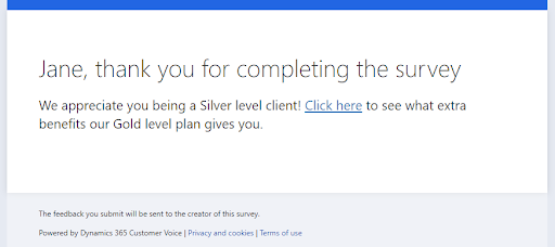 Email Survey Thank You Page