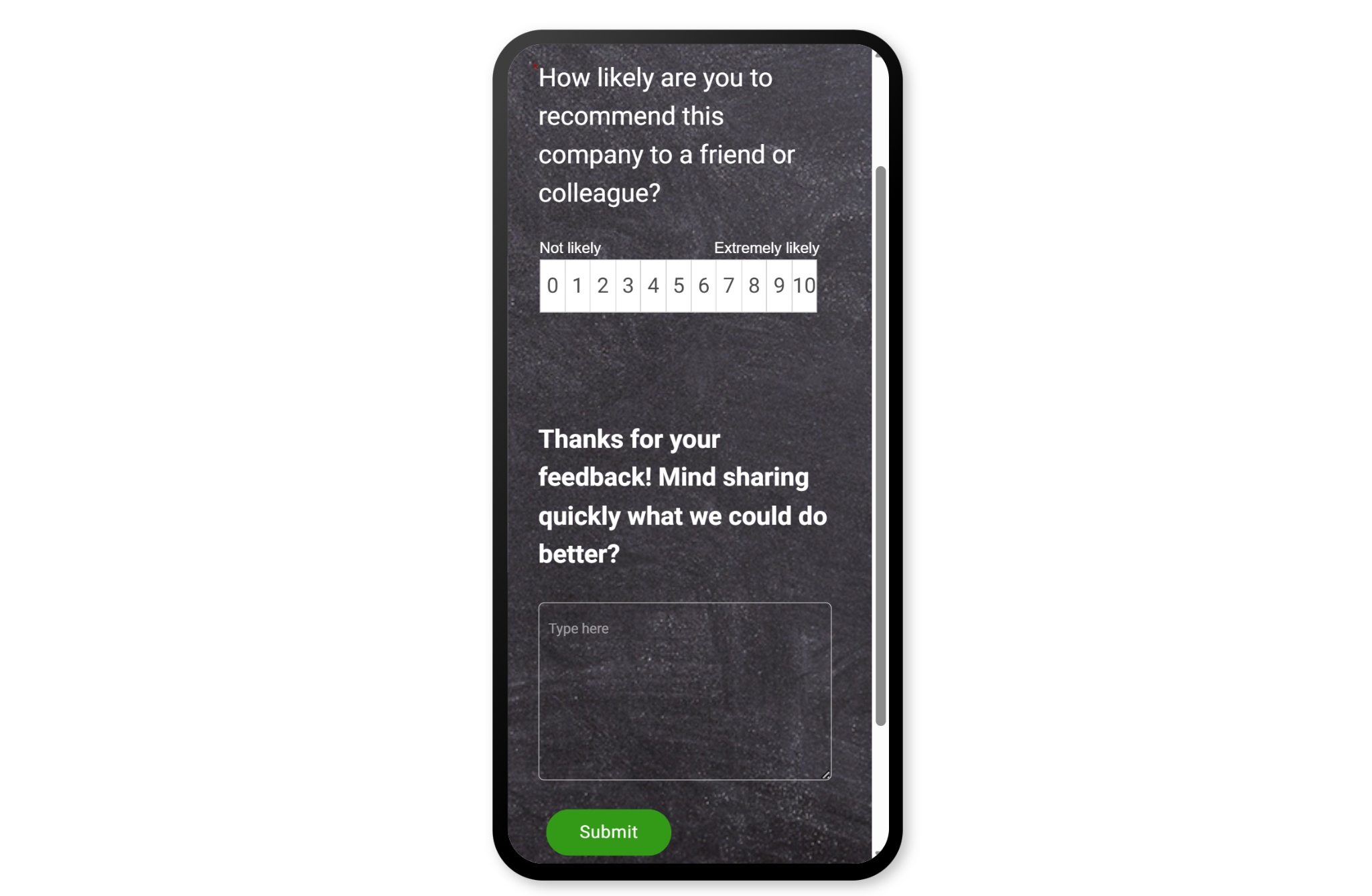 NPS email for mobile