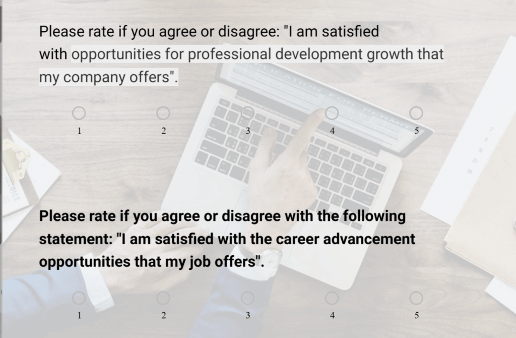 career development employee survey template