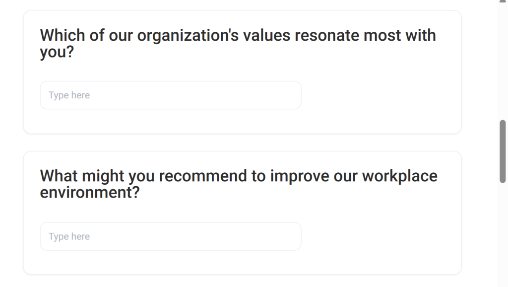open-ended employee engagement survey template