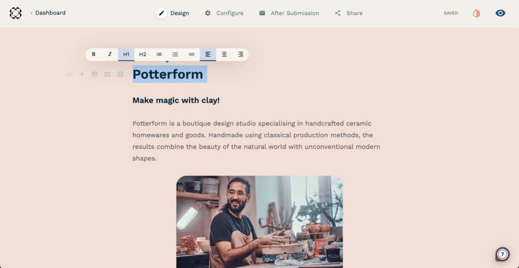 Paperform online form creator