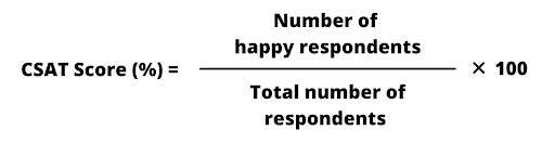 Formula to calculate the percentage of happy respondents