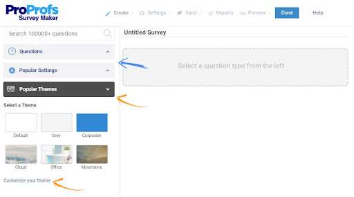  customize the theme of the survey
