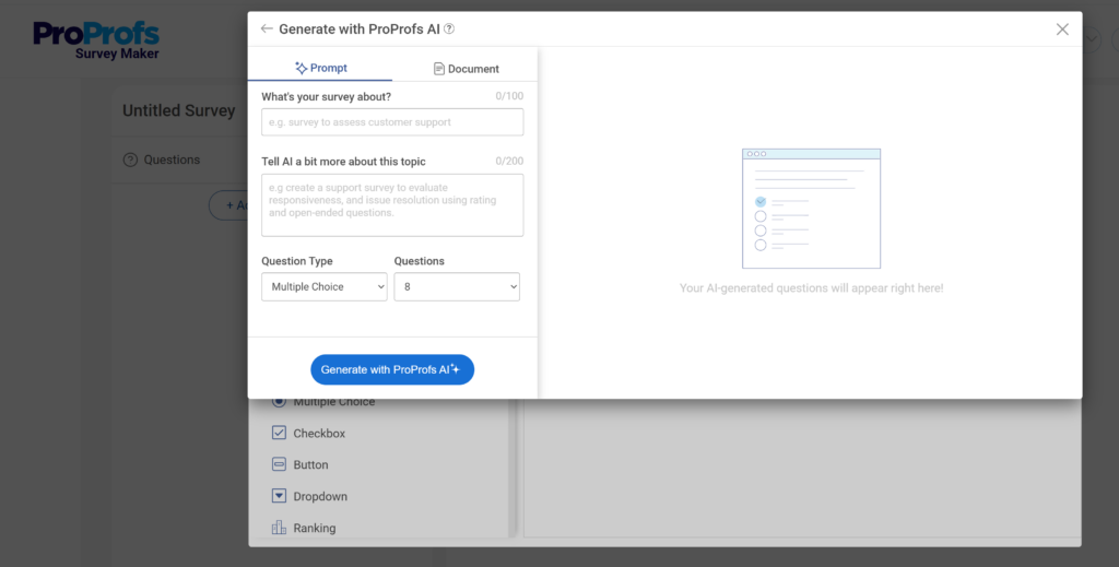 AI-powered questionnaire creation