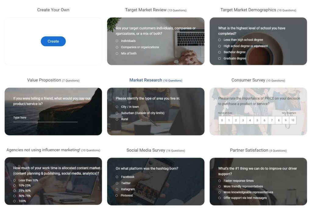 market research survey templates to improve customer segmentation