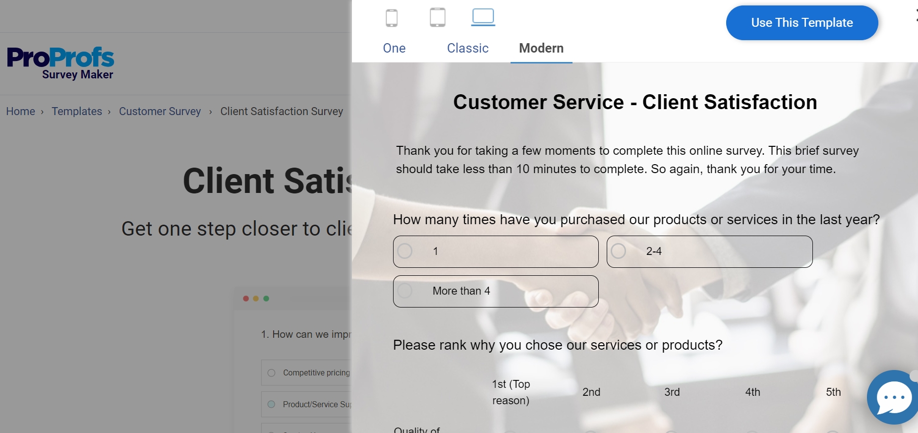 Client Satisfaction Survey Template