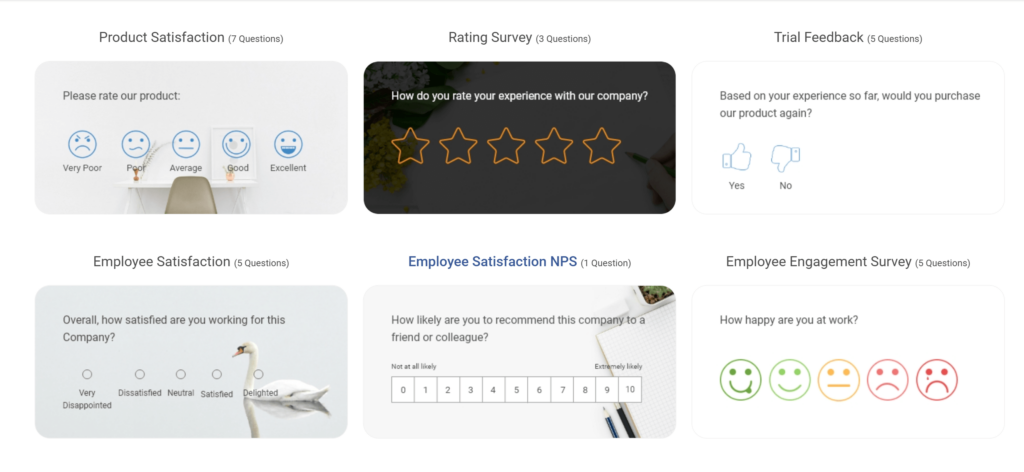 proprofs enterprise survey templates