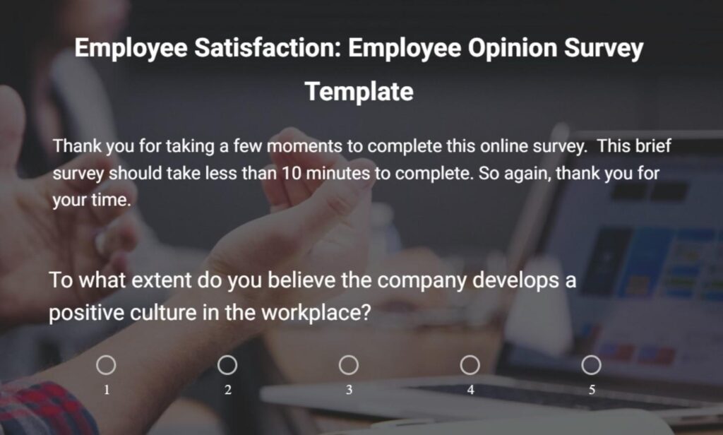 company culture survey template