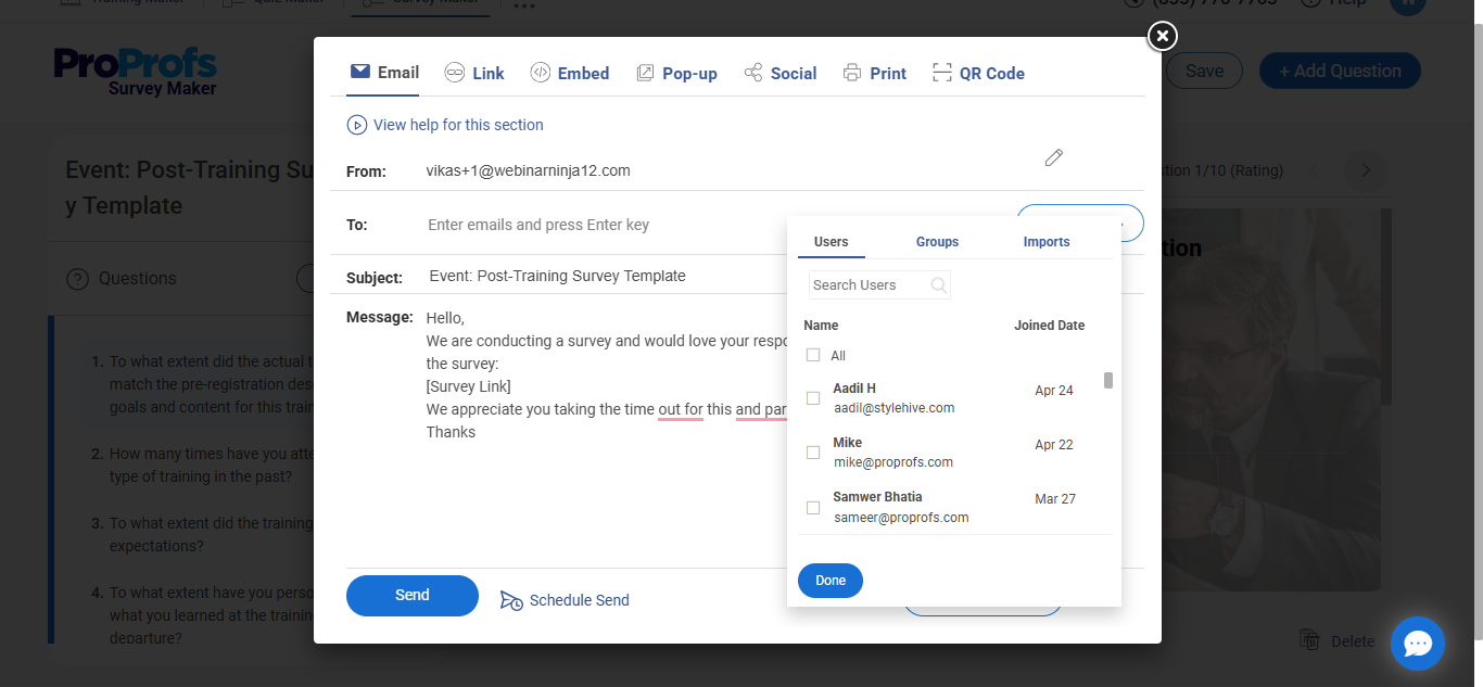 Survey Groups