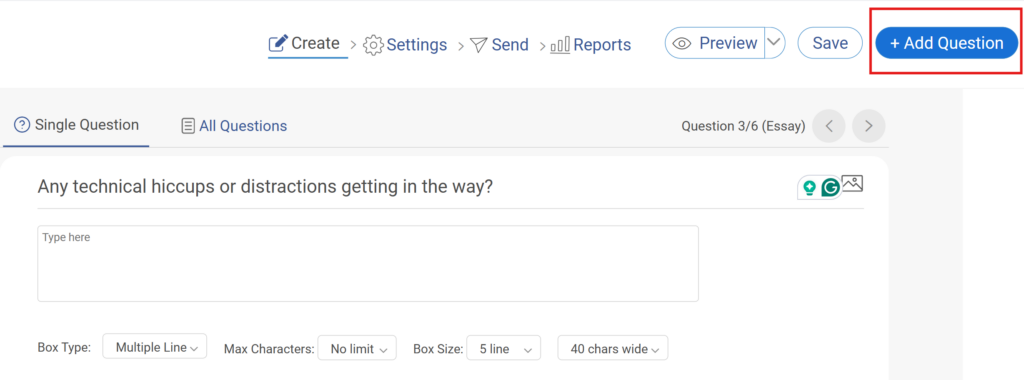 training survey question
