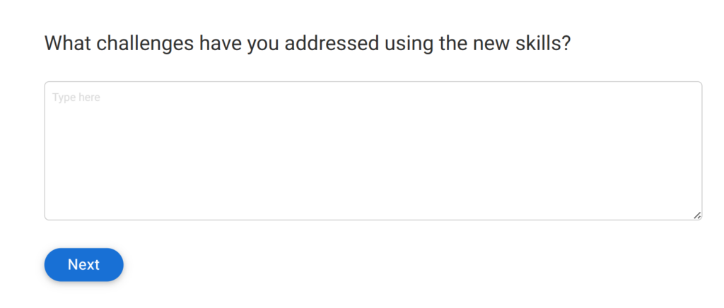 Training survey question