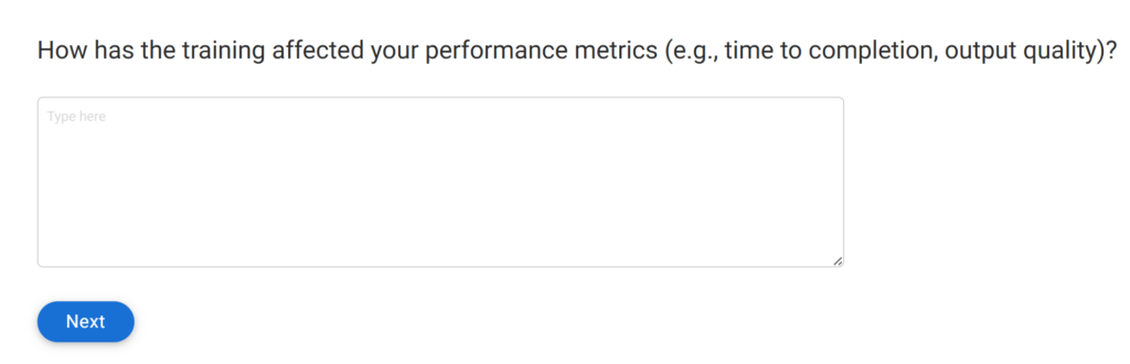 Training survey question