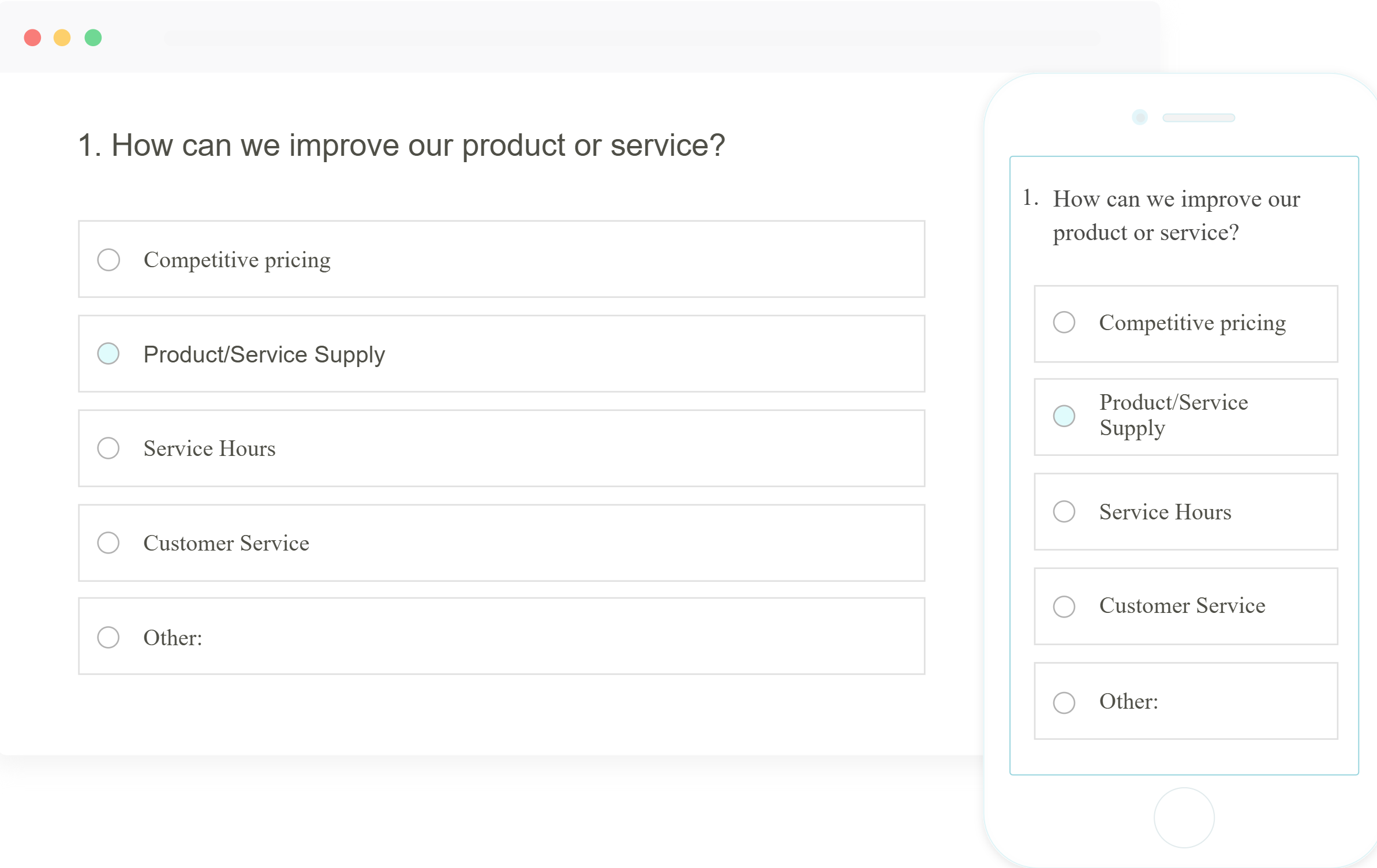 Open-ended survey question for service improvement