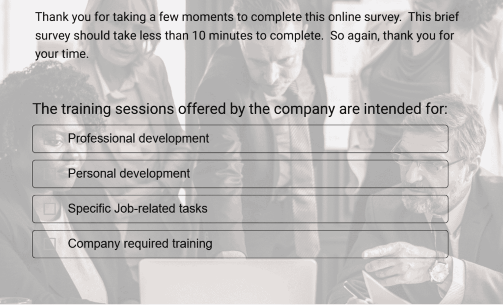 Training survey questions
