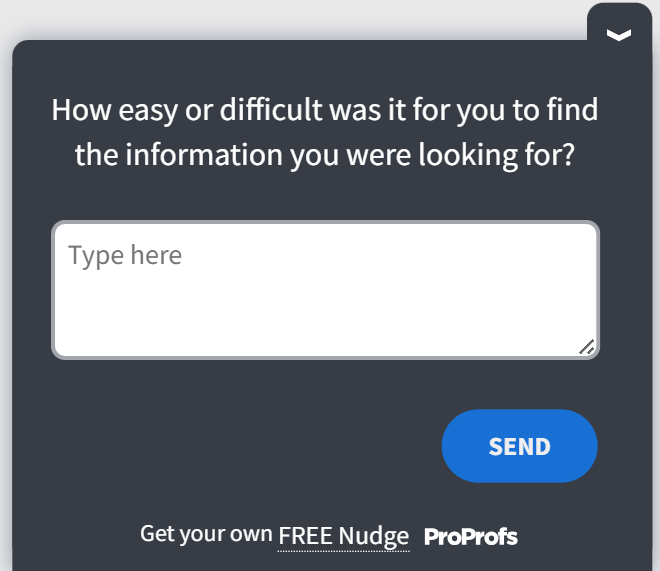 First-impression website survey question