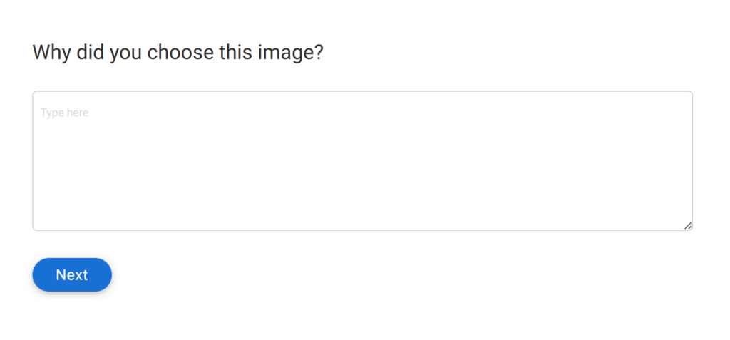 short text field after the image question