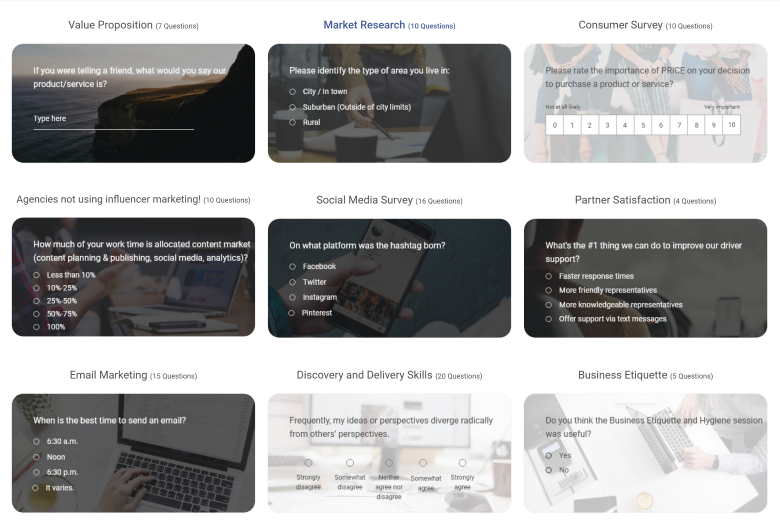 research questionnaire templates