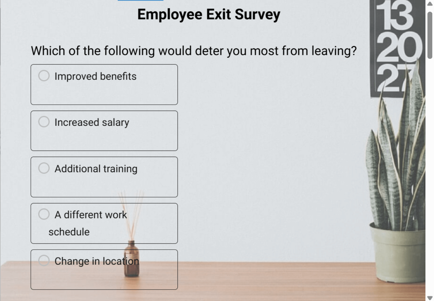 Employee exit survey