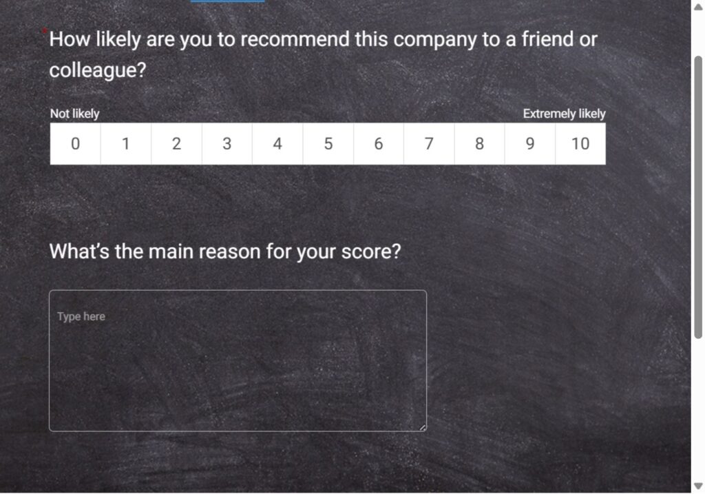 NPS survey template on ProProfs Survey Maker