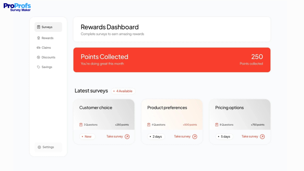 Loyalty points survey incentive